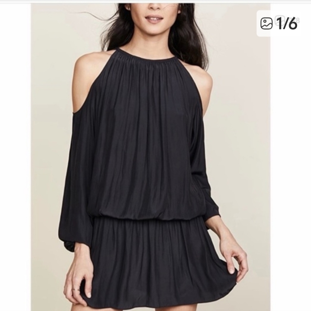 Ramy Brook Charcoal One Shoulder Dress